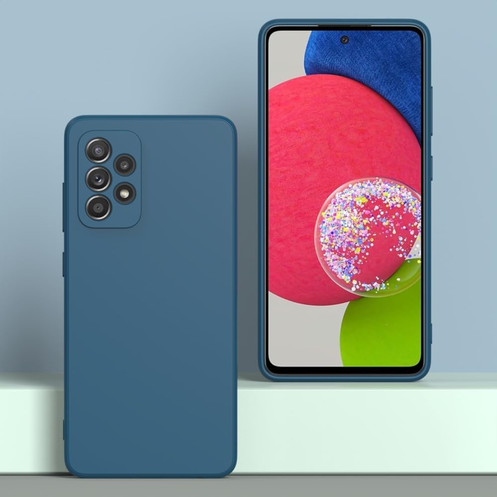 Husa pentru Samsung Galaxy A53, silicon lichid, Calitate Premium, Interior din Microfibra, Protectie Sporita, Antisoc, Albastru inchis