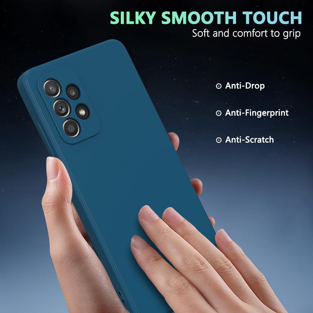 Husa pentru Samsung Galaxy A53, silicon lichid, Calitate Premium, Interior din Microfibra, Protectie Sporita, Antisoc, Albastru inchis