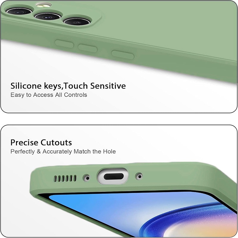 Husa pentru Samsung Galaxy A55, silicon lichid, Calitate Premium, Interior din Microfibra, Protectie Sporita, Antisoc, Verde pastel