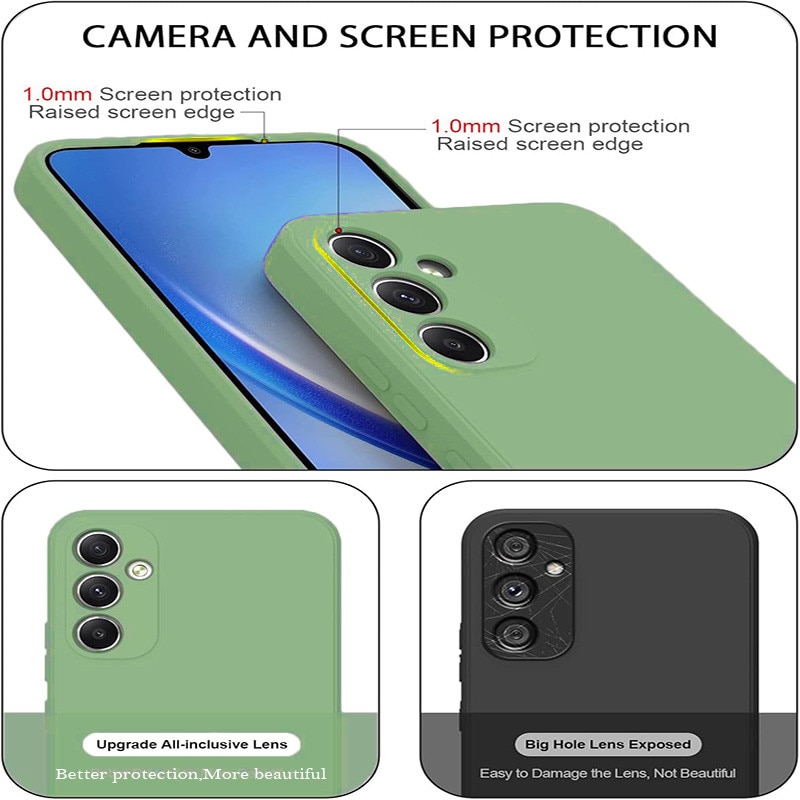 Husa pentru Samsung Galaxy A55, silicon lichid, Calitate Premium, Interior din Microfibra, Protectie Sporita, Antisoc, Verde pastel