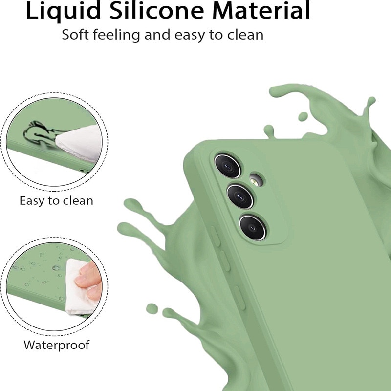 Husa pentru Samsung Galaxy A55, silicon lichid, Calitate Premium, Interior din Microfibra, Protectie Sporita, Antisoc, Verde pastel