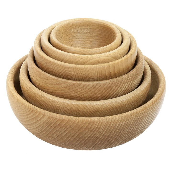 Set de boluri din lemn de fag, peewit, 20x7cm, 18x6.5cm, 16x6.5cm, 14x6.5cm, 12x5.5cm, 10x5.5cm