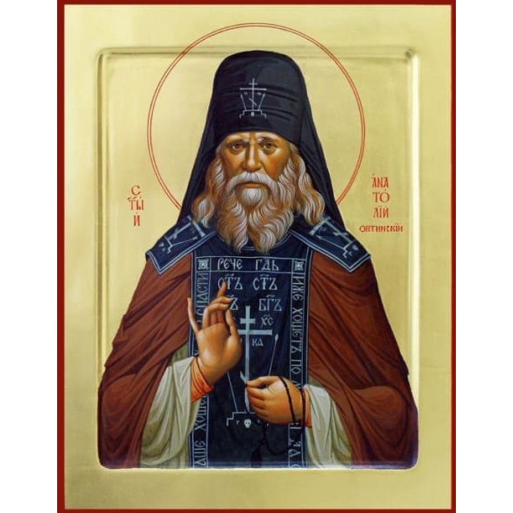 Icoana Sticker cu Sf. Anatoly Din Optina, autoadeziv, Cri-Flo, Marime 6 cm