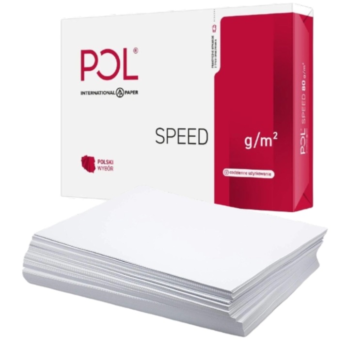 Hartie copiator Pol A4, 500 foi, 80g, alb, set