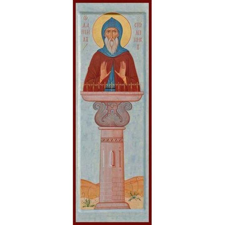 Icoana Sticker cu Sf. Daniel Stilul, autoadeziv, Cri-Flo, Marime 6 cm