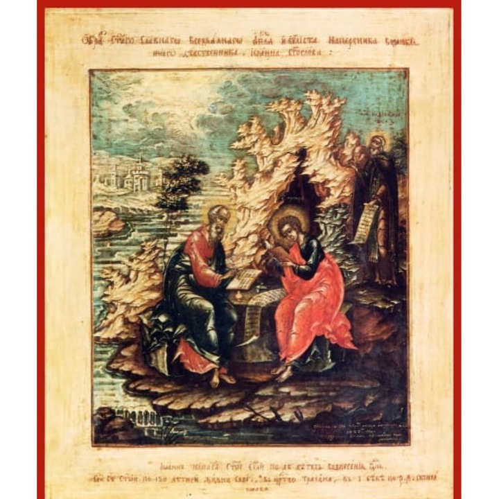 Icoana Sticker cu Sts.Ioan Teologul Si Prochorus, autoadeziv, Cri-Flo, Marime 6 cm