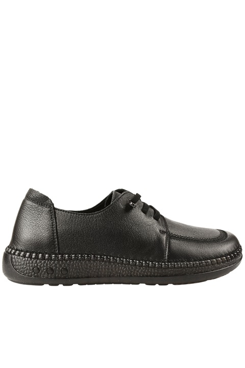 Pantofi casual, dama, FORMAZIONE, KM 327 negru, piele naturala, Negru