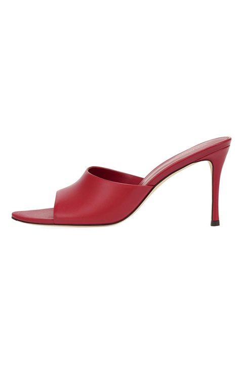 Potamy Premium, Papuci de piele cu toc si varf ascutit, Rosu, 39