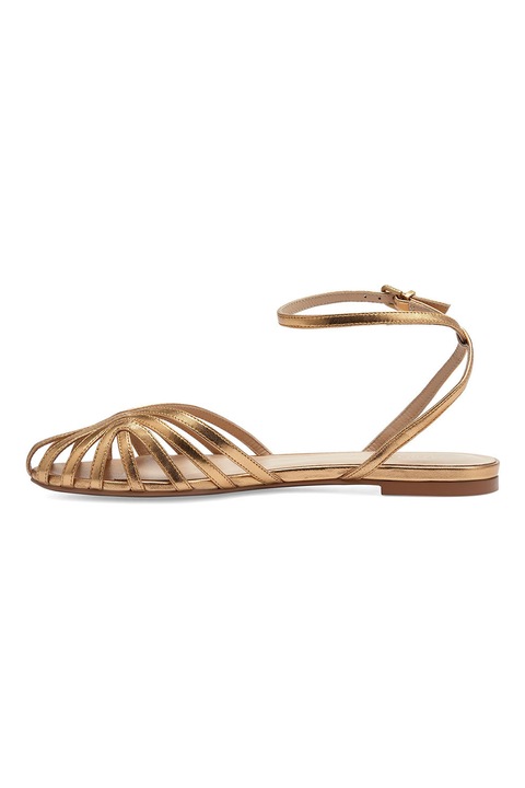 Potamy, Sandale de piele cu batreta pe incheietura, Auriu