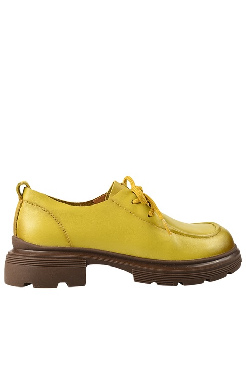 Pantofi casual, dama, FORMAZIONE, KM 6716 galben, piele naturala, Galben