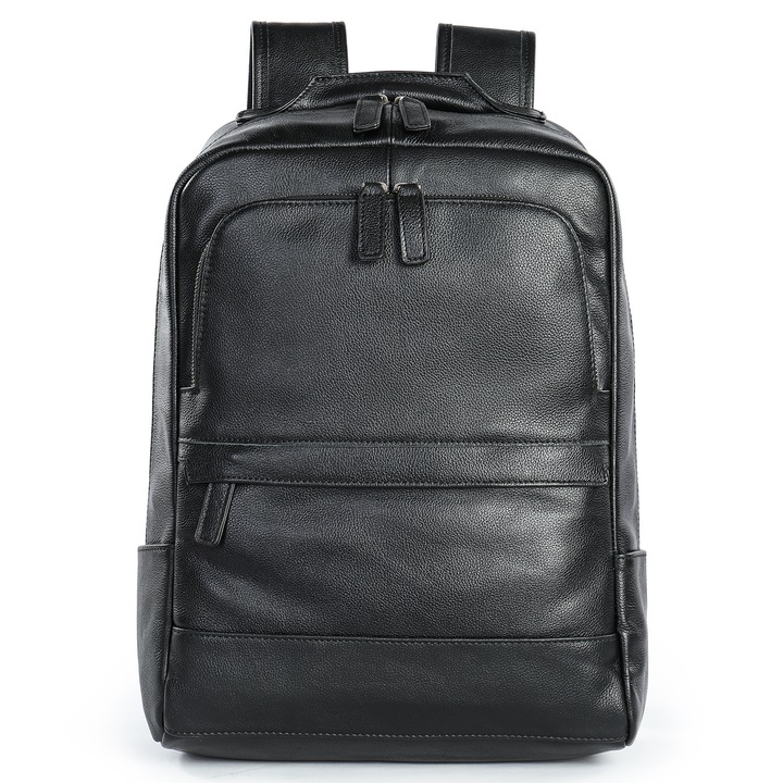 Rucsac Din Piele Naturala Pentru Barbati, IMODIX, Compartiment Pentru Laptop 15.6-inch, Foarte Spatios, Multiple Buzunare, 41x29.5x12 cm, Model 2252, Negru