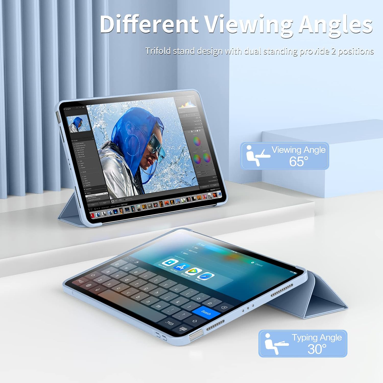 Husa Ultra Slim pentru Honor Pad 10, 12.1" (2025) - Silicon TPU, Smart Cover - Ice Blue