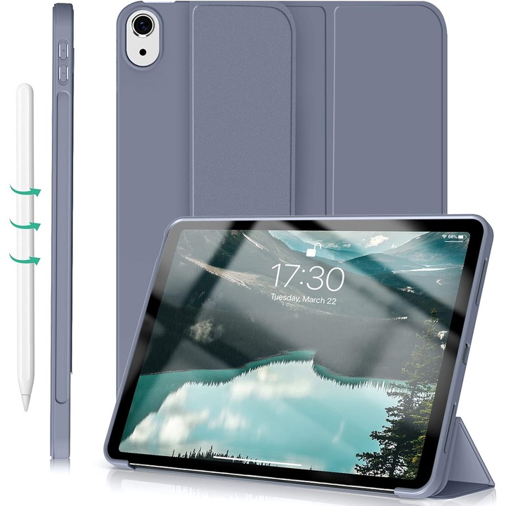 Husa pentru iPad Air 11 Inch M4/M3/M2, (2026-2024), Auto Wake/Sleep, Ultra Slim, Stand, Soft TPU – Mov