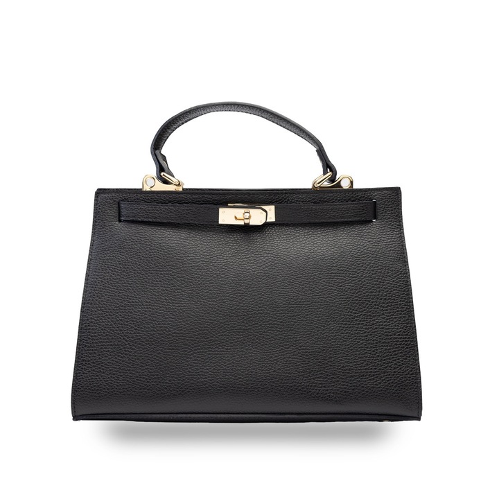 Női fekete valódi bőr táska Chantes