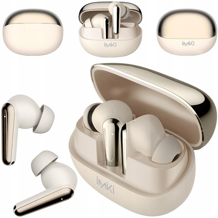 Vezeték nélküli fejhallgató, IMIKI, T14KHAKIIMIKI, 34x22,3x24,2 mm, Khaki, Bluetooth 5.3, IPX5 vízállóság, 6 óra zenelejátszási idő, ANC és EnC zajcsökkentéssel ellátott mikrofon, garantált magával ragadó hangélmény