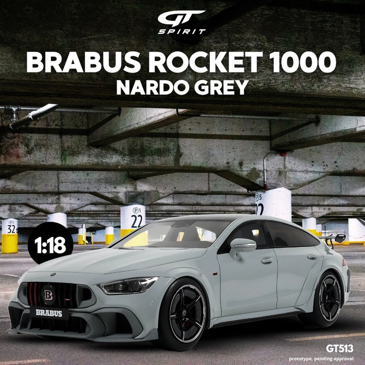 Brabus Rocket 1000, Nardo szürke, GT513, 1:18, GT Spirit