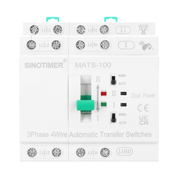 Comutator de transfer automat, PV, ATS Sinotimer, AC, 4 Poli Trifazic, 63A, MATS-100 4P 63PV