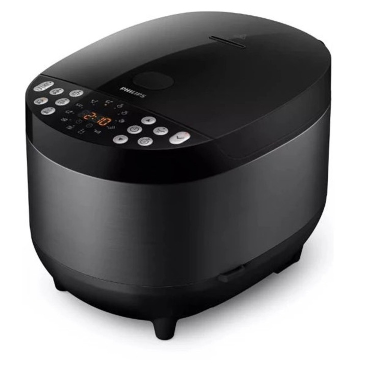 Multicooker Philips HD4713/41, 1067 W, capacitate 5 l, 60 programe presetate, control temperatura, sistem de incalzire 3D, mentinere la cald, aplicatie cu retete HomeID, Alb