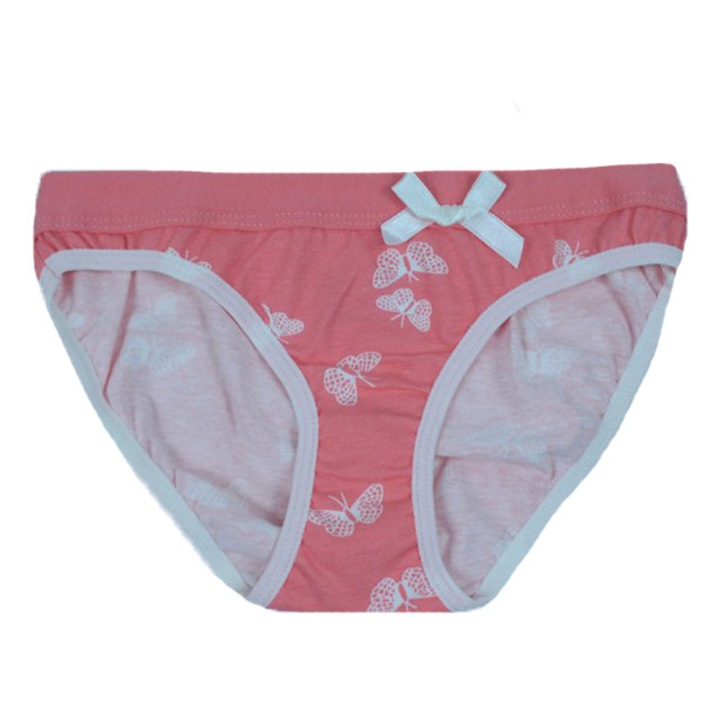 Lányka bugyi, Mini Junior, modern dizájn, pillangók, korall, 128 CM