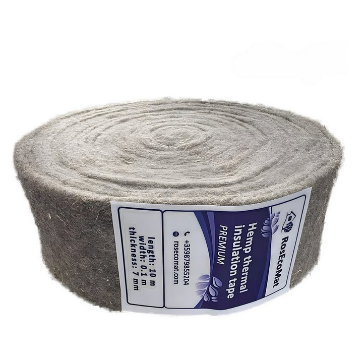 Конопена топлоизолационна лента «RosEcoMat Hemp Tape PREMIUM» 10000x100x7 mm