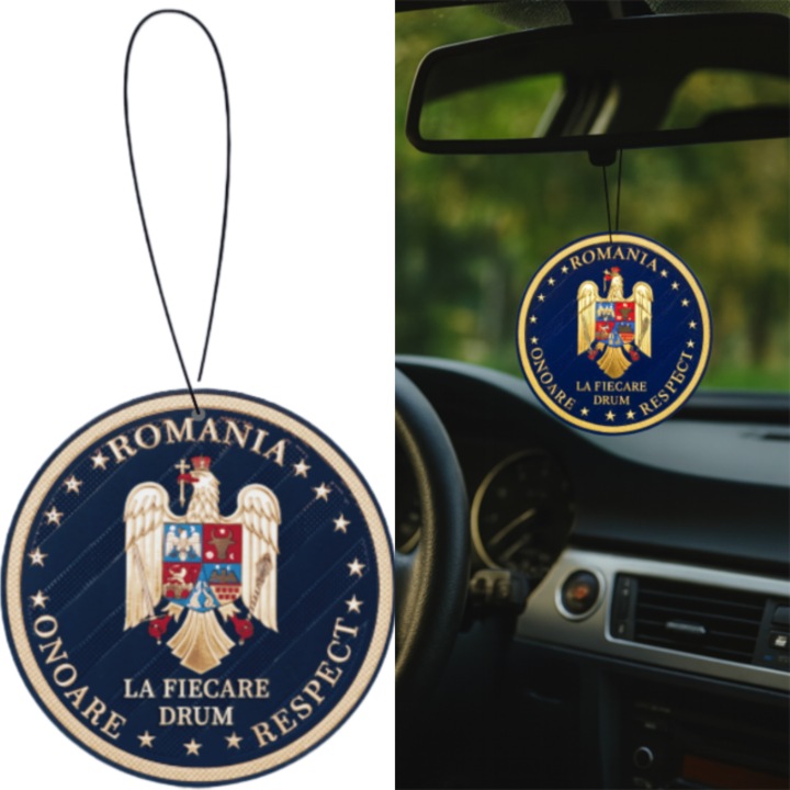 Odorizant auto Rexford, România la fiecare drum, design elegant, 9cm, parfum Cologne