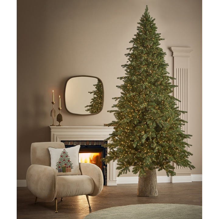 Brad artificial Imperial New cu 6300 MiniLed-uri si telecomanda, 270 cm, Full 3D, PE, verde