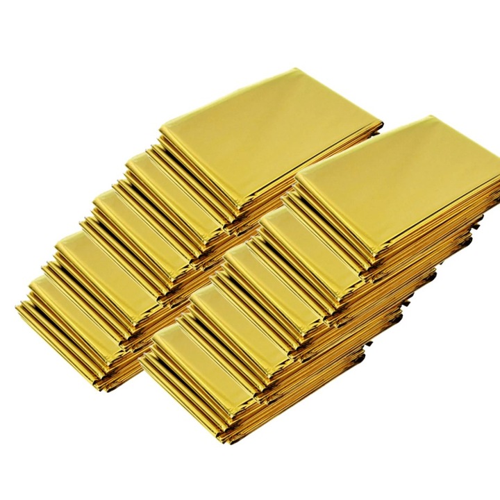 Patura izoterma aluminiu 160x210cm, camping, supravietuire, LRTM, 10 buc