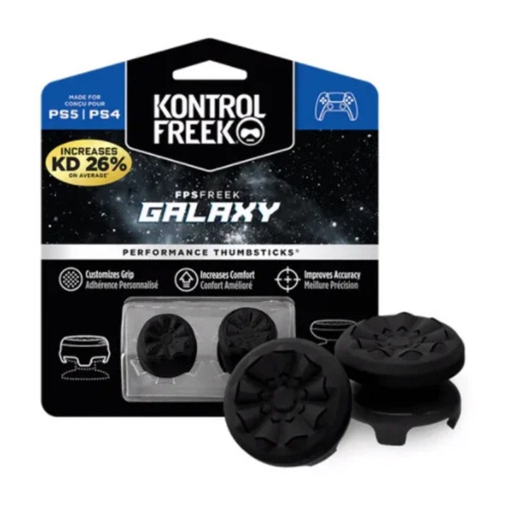 2 db-os Szilikon hüvelykujjvédő készlet, Performance KontrolFreek GALAXY, fekete PS5/PS4