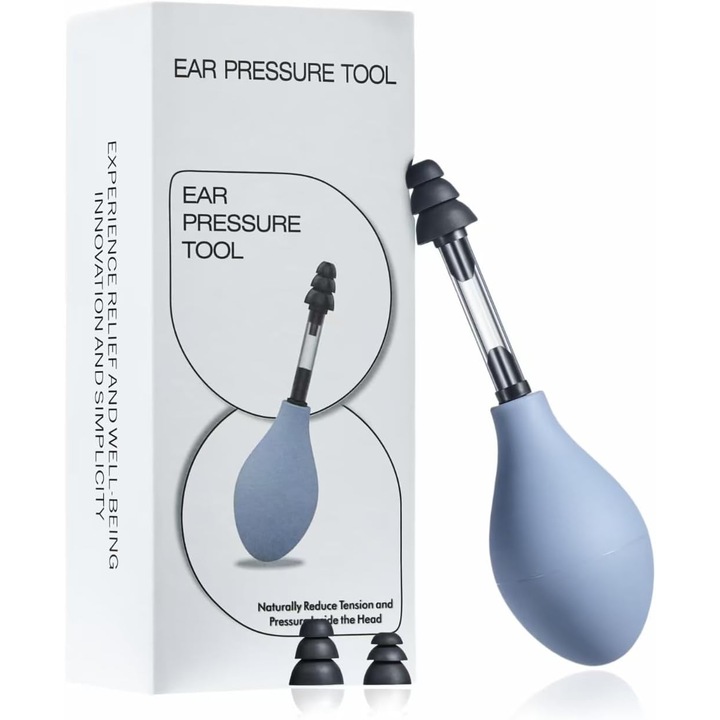 Dispozitiv de aspiratie pentru ameliorarea presiunii in urechi, FomoX, produse pentru ameliorarea presiunii in urechi pentru migrena, ameliorarea tinitusului in urechile din avion prin echilibrarea presiunii in urechea interna, reduce tensiunea cu dopuri
