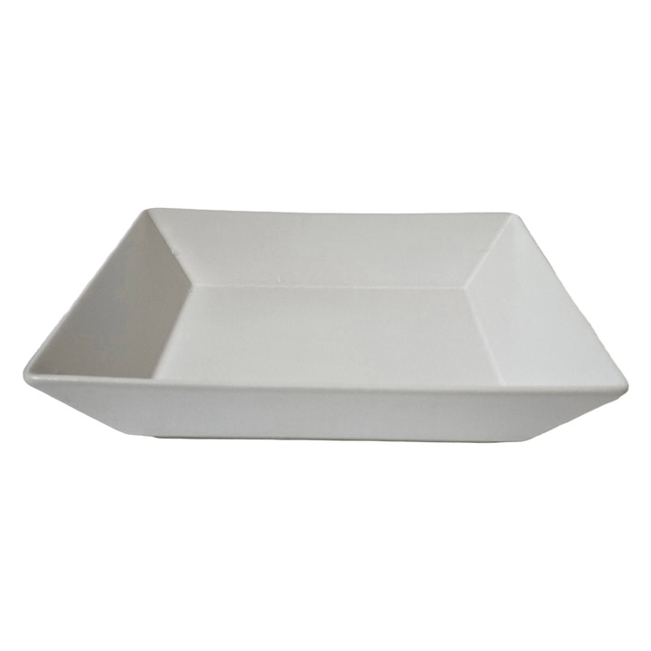 Mélytányér, négyzet alakú, 21x4,5 cm, Cesiro, matt fehér