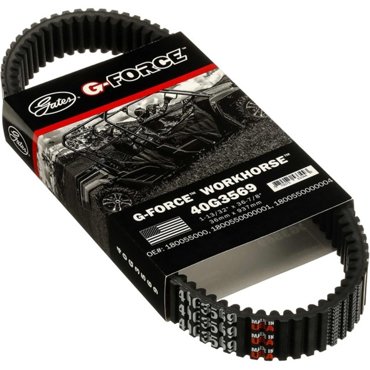 Curea Transmisie Variator ATV CF Moto, G-FORCE WORKHORSE™ GATES 40G3569, Latime 36mm, Lungime 937mm, Grosime 14.4, mm, Unghi 26°, Calitate OE Exact, Material Policloropren (Neopren)