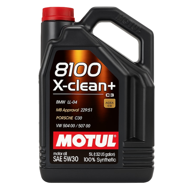 Ulei 5W30 Motul 8100 X-Clean Plus 5L – Protectie superioara pentru motoare moderne pe benzina si diesel