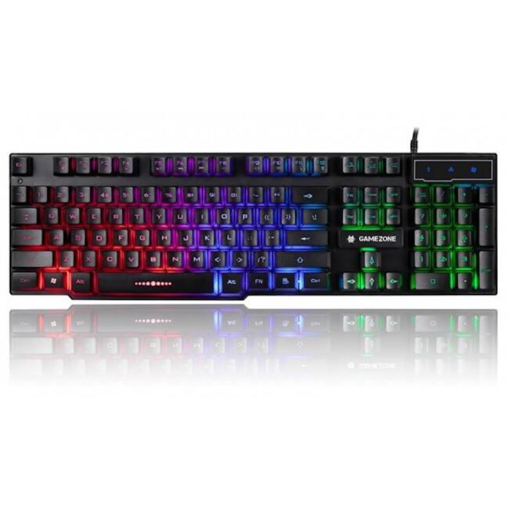 Tastatura mecanica Montech MKey Darkness, Switchuri GateronG PRO 2.0 Red, Albastru inchis