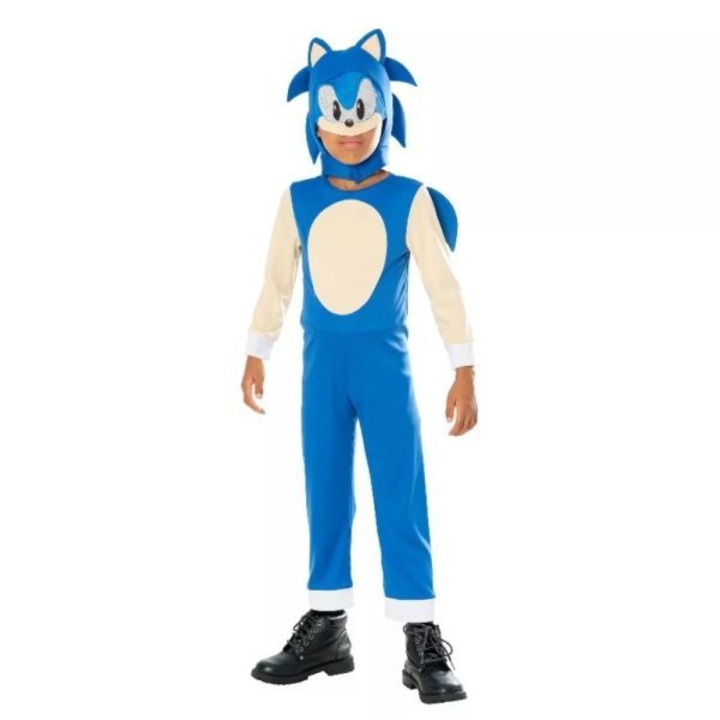 Costum Sonic deluxe, pentru copii cu varsta intre 7-8 ani, 122-128 cm