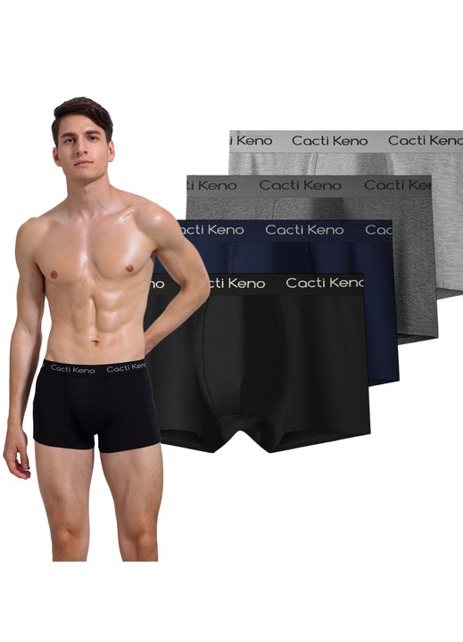 Boxeri BaRbaTesTi Catamerlot, Set 4 BucatI, Bumbac Moale sI Respirabil, Mix Color, Multicolor