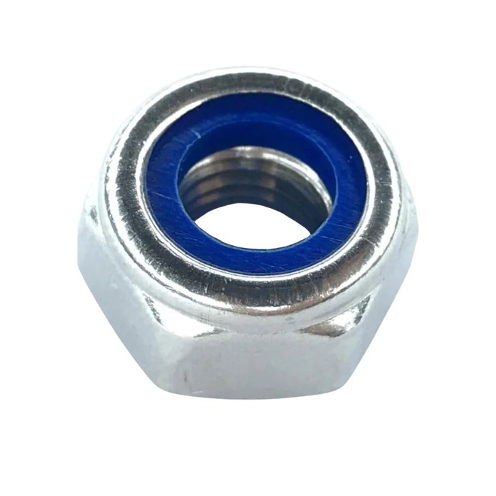 Set 200 Piulita hexagonala autoblocanta DIN 985 otel inoxidabil A2 cu insertie plastic M10