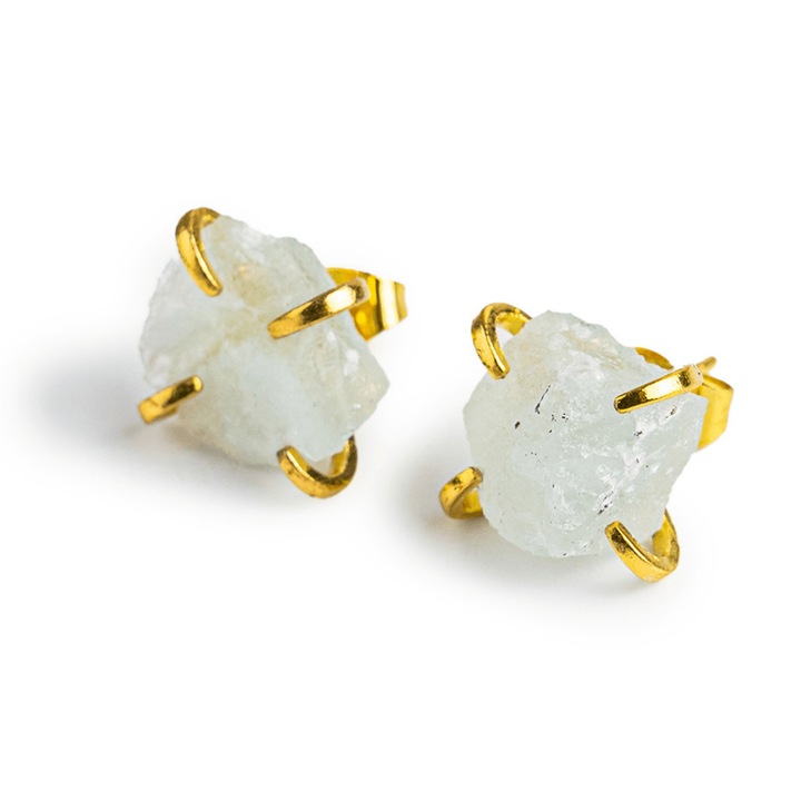 Talismanul Claritatii - Cercei cu Piatra Acvamarin Naturala