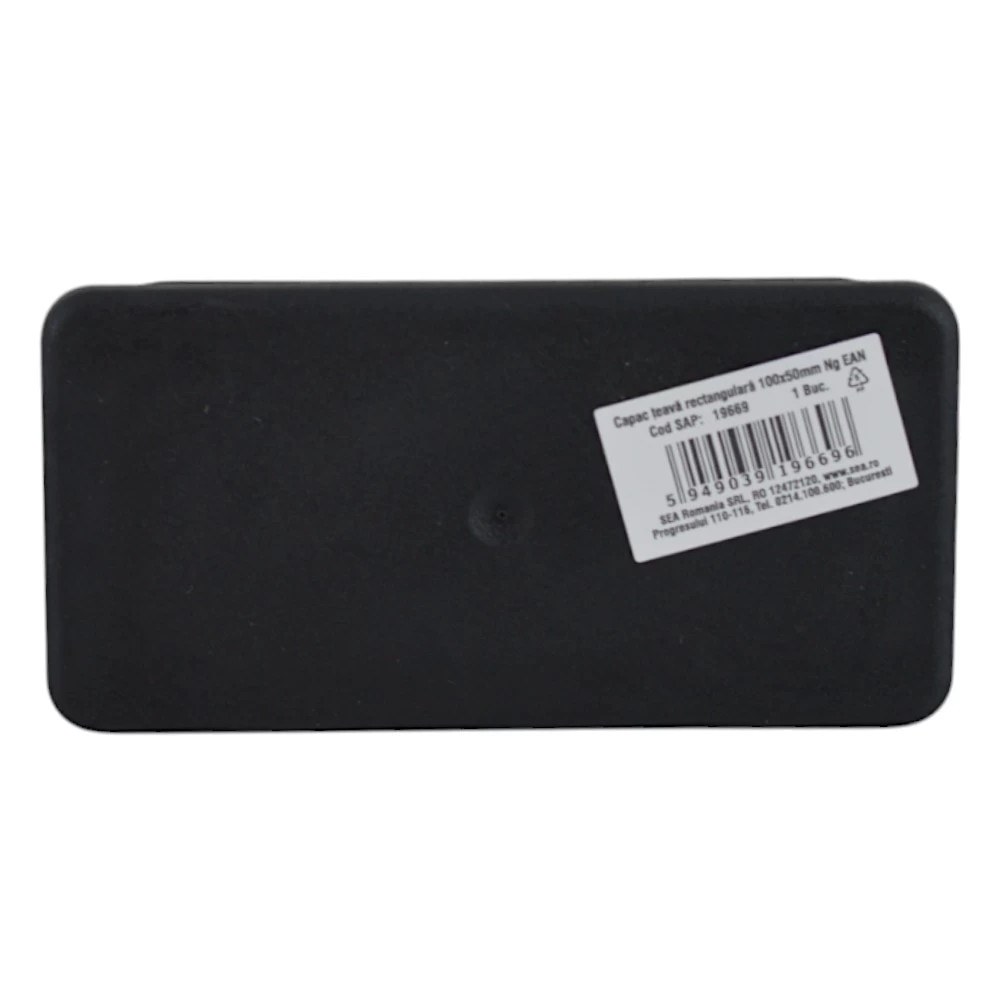 Set 10 buc, Capac plastic, teava rectangulara, 100x50 mm, Negru, Easy ...