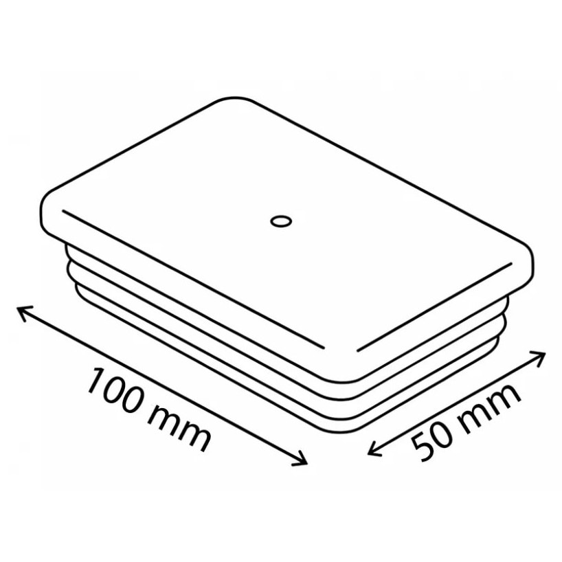 Set 10 buc, Capac plastic, teava rectangulara, 100x50 mm, Negru, Easy ...