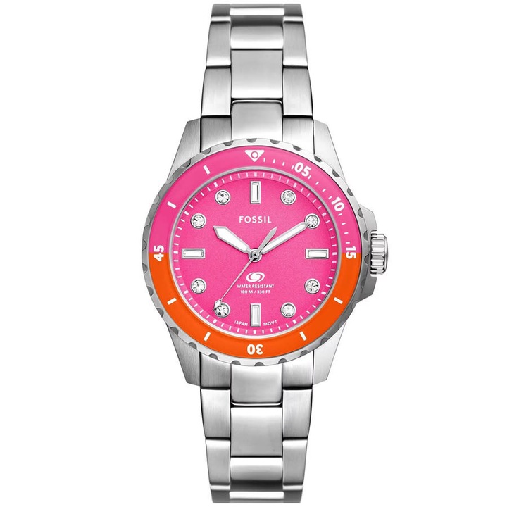 Ceas Fossil Blue Dive Three-Hand Pink Diver 10ATM