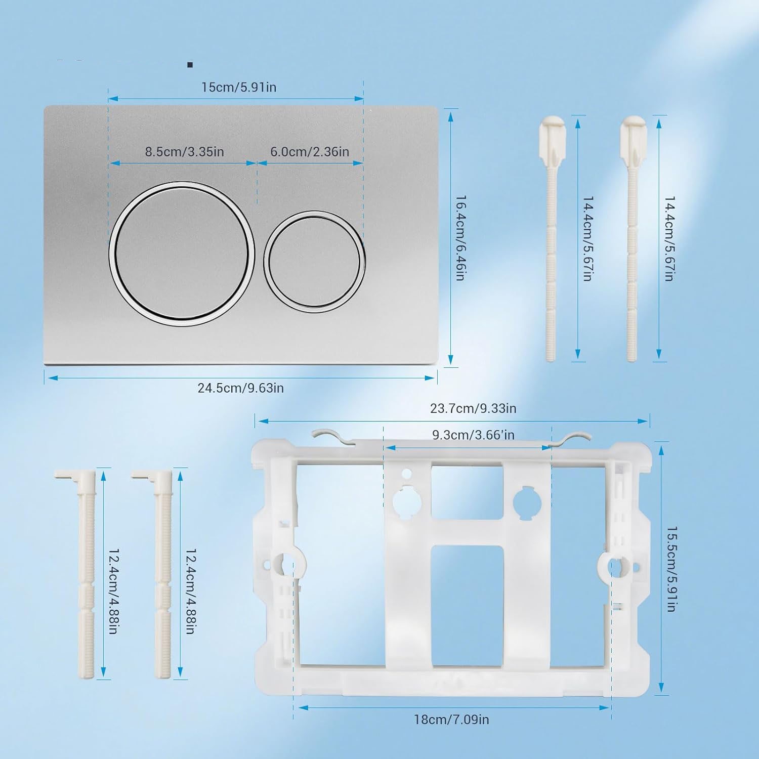 Empyreal Plaque de Commande WC, Compatible avec Geberit Sigma, UP300 et UP320,115770115 double chasse(Blanc glacier