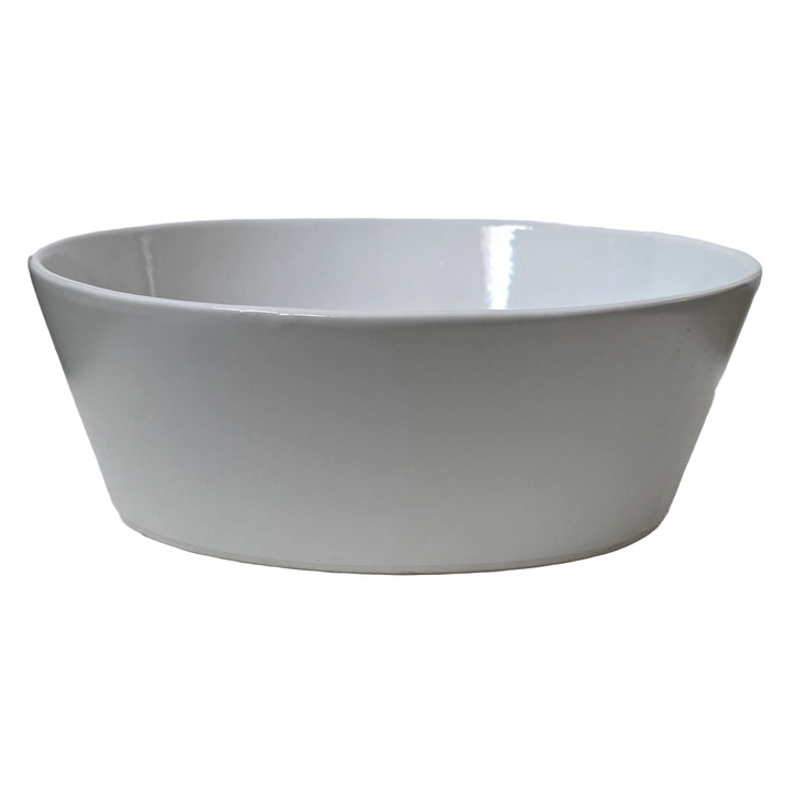 Vas termorezistent oval, 29.5x11 cm, Alb