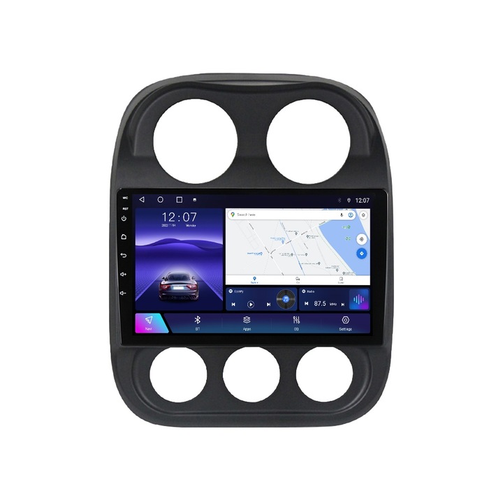 Navigatie Performanta Jeep Compass I (2011-2016) cu Android, CarPlay Wireless, Octa-Core, 4GB RAM, Ecran QLED 10" Touchscreen, SIM 4G, DSP