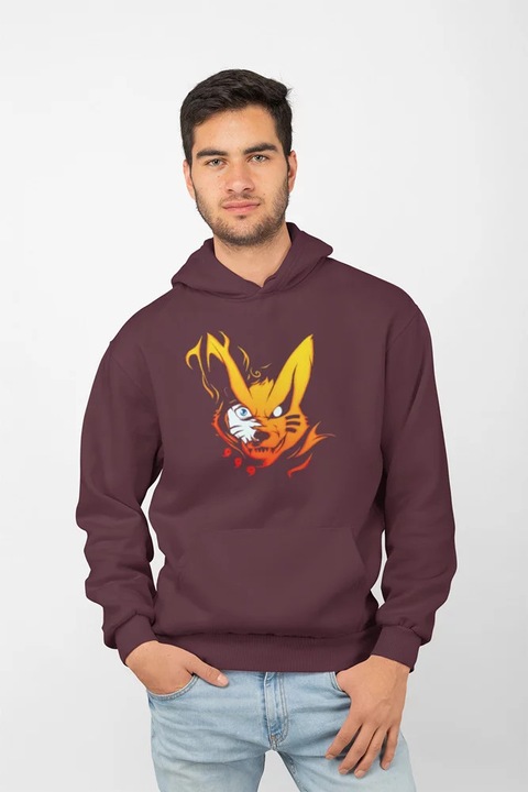 Hanorac unisex D&B AN00006 Naruto Burgundy - Marimea L