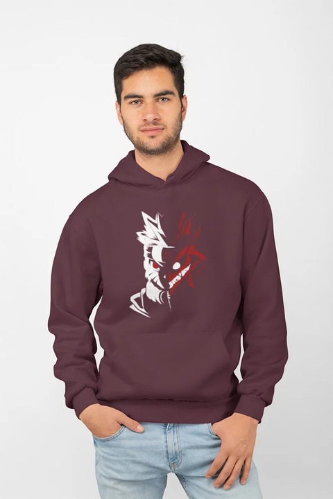 Hanorac unisex D&B AN00007 Naruto Burgundy - Marimea M