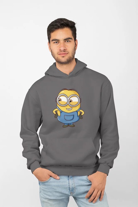 Hanorac unisex D&B EB00012 Minions Gri carbune - Marimea 2XL