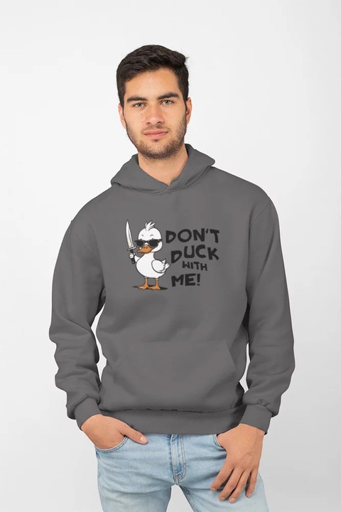 Унисекс суичър с качулка D&B EB00019, цвят патица, тъмносиньо - размер XL