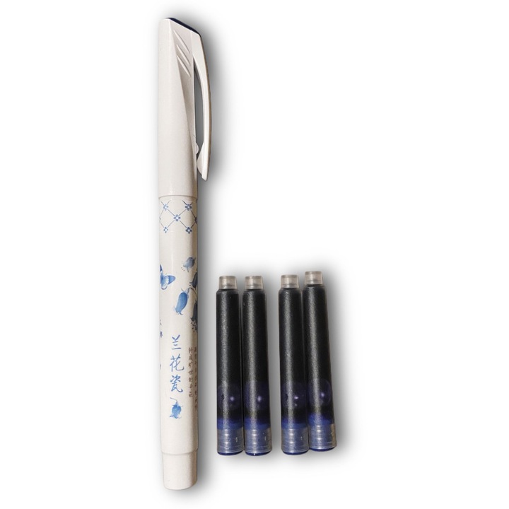 AIHAO toll, vékony hegyű, 4 db betéttel, fehér