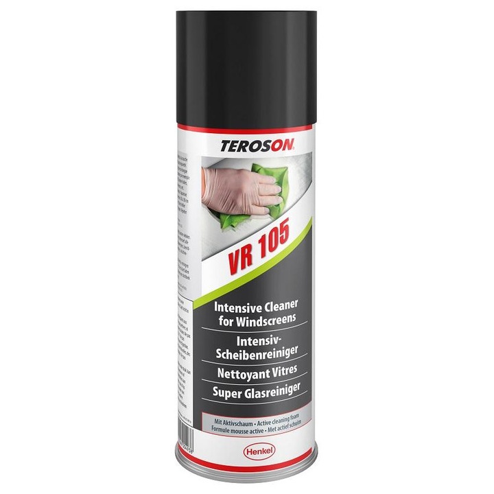 TEROSON VR 105 habtisztító spray, 500 ml-es kiszerelésben, ablakokhoz, kárpitokhoz és műanyag felületekhez