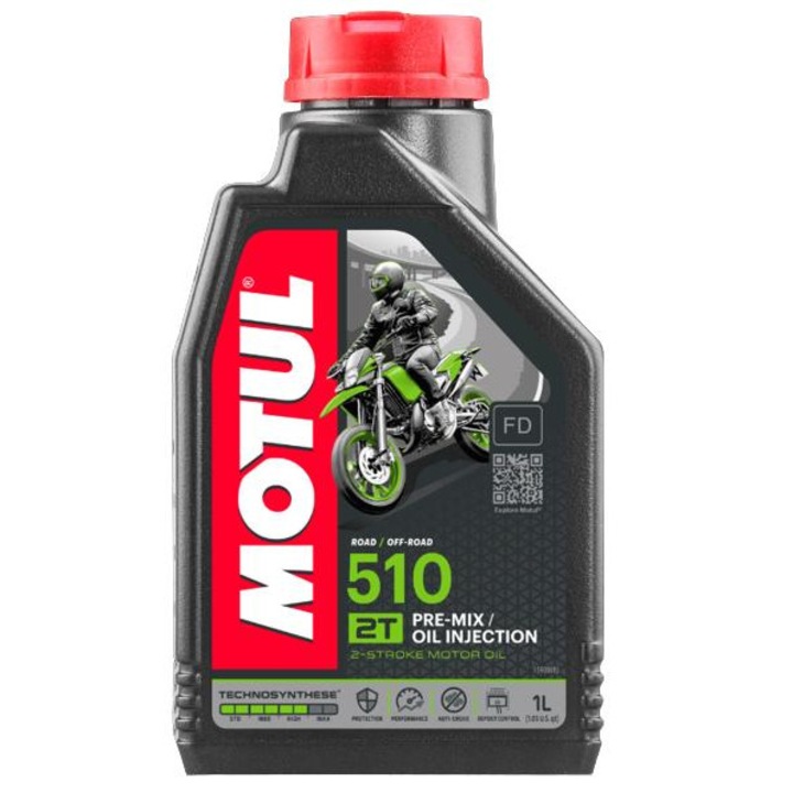 Ulei motor pentru motoare in doi timpi MOTUL 510 2T Pre-Mix FD Ester, 1 litru, semi-sintetic